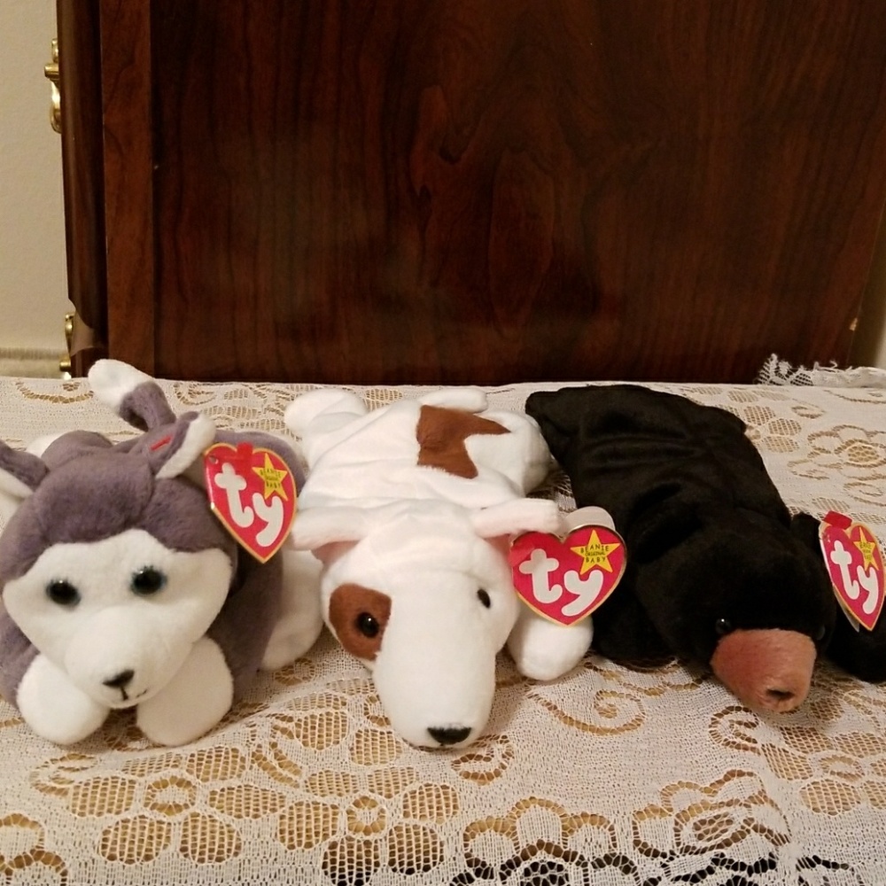 Retired Rare Original Ty Beanie Babies. Set of 3.